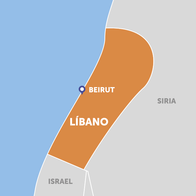 Mapa de Líbano