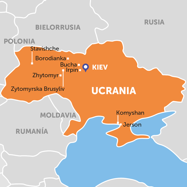 Mapa de Ucrania